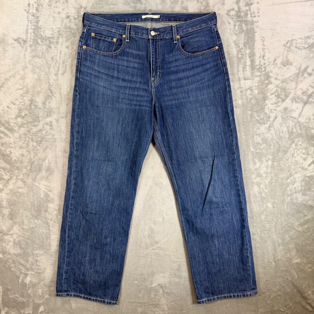 Levi's Low Pro Straight Jeans Women's Size 33 Blue Dark Wash‎ Denim